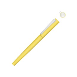 Ручка металлическая роллер «Brush R GUM» soft-touch с зеркальной гравировкой, желтый