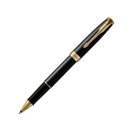 Ручка-роллер Parker Sonnet Black Lacquer GT, стержень: F, цвет чернил: black, в подарочной упаковке