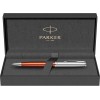 Шариковая ручка Parker Sonnet Essentials Orange SB Steel CT, цвет чернил black, перо: M, в подарочной упаковке.