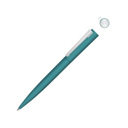 Металлическая шариковая ручка soft touch "Brush gum", бирюзовый