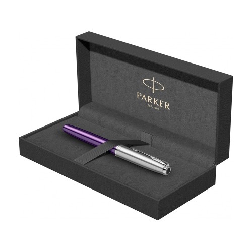 Перьевая ручка Parker Sonnet Essentials Violet SB Steel CT, перо: F, цвет чернил black, в подарочной упаковке.