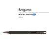 Ручка "Bergamo" шариковая автоматическая, черный металлический корпус, 0.7 мм, синяя
