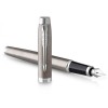 Перьевая ручка Parker IM Stainless Steel CT, перо: F, цвет чернил: blue, в подарочной упаковке.