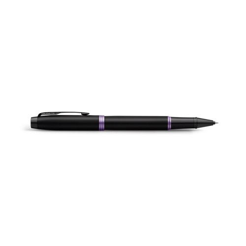 Ручка-роллер Parker IM Vibrant Rings Flame Amethyst Purple, стержень:Fblk, в подарочной упаковке.