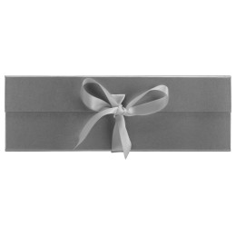 Коробка разборная на магнитах с лентами, серебристый