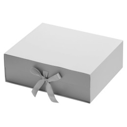 Коробка разборная на магнитах с лентами, серебристый