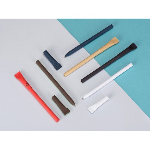 Ручка картонная с колпачком "Recycled", коричневый