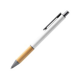 Ручка шариковая PENTA металлическая с бамбуковой вставкой, белый