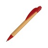 Ручка шариковая «Листок», бамбук/красный