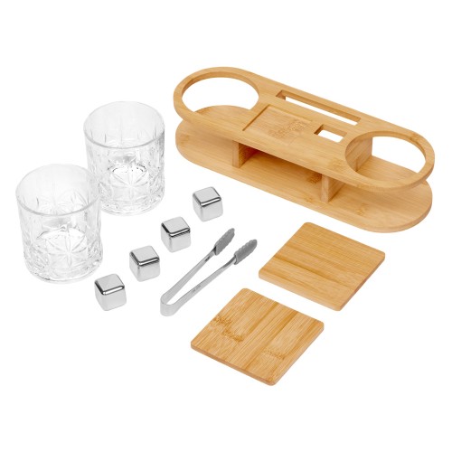 Набор для виски на бамбуковой подставке "Boulevardier" (Р)