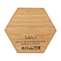 Беспроводное зарядное устройство «Gex», 15 Вт, бамбук