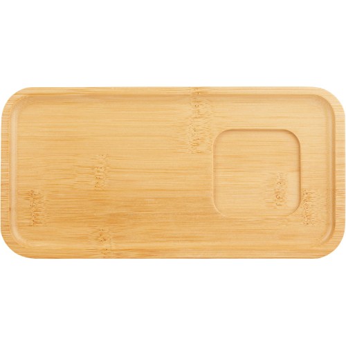 Чайная пара с бамбуковым блюдцем "Deny", белый