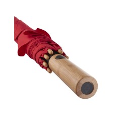 Зонт-трость 7379 Okobrella бамбуковый, полуавтомат, красный