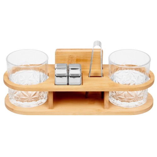 Набор для виски на бамбуковой подставке "Boulevardier" (Р)