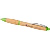 Шариковая ручка Nash из бамбука, натуральный/зеленое яблоко