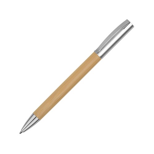 Ручка бамбуковая шариковая "Saga", хром/бамбук
