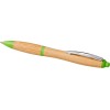 Шариковая ручка Nash из бамбука, натуральный/зеленое яблоко