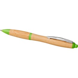 Шариковая ручка Nash из бамбука, натуральный/зеленое яблоко