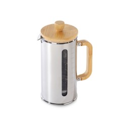 Френч-пресс в стальном корпусе и ручкой из бамбука «Coffee break», 1000 мл