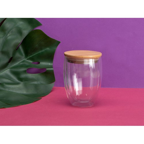 Стакан Valday с двойными стекнами и бамбуковой крышкой, 350 мл
