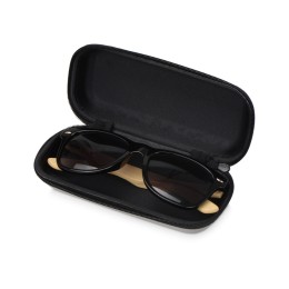 Солнцезащитные очки Rockwood с бамбуковыми дужками в сером футляре, черный