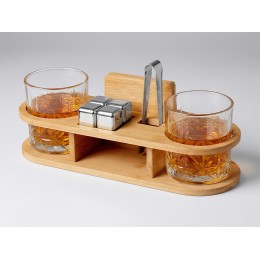 Набор для виски на бамбуковой подставке "Boulevardier"