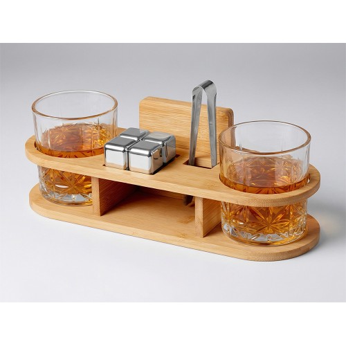 Набор для виски на бамбуковой подставке "Boulevardier"