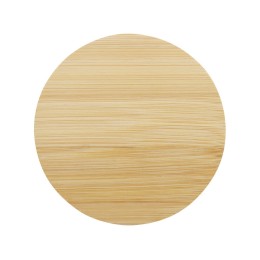 Стеклянная кружка Lenora емкостью 250 мл с бамбуковой крышкой - прозрачный