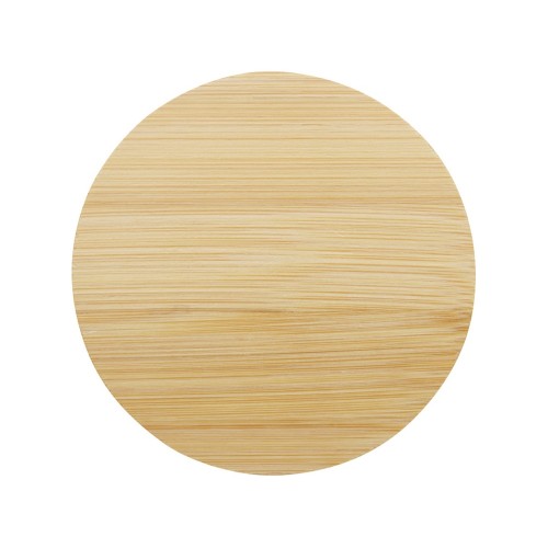 Стеклянная кружка Lenora емкостью 250 мл с бамбуковой крышкой - прозрачный