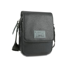 Сумка наплечная BUGATTI МОТОБАЙК D | MOTO D, чёрная, полиуретан, 18х6х24 см, 2 л