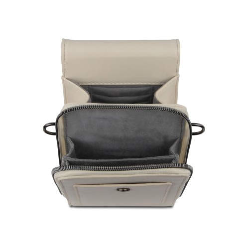 Сумка наплечная BUGATTI АЛМАТА | ALMATA, бежевая, полиуретан, 11х4х19 см