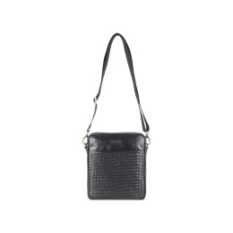 Сумка через плечо Mano "Don Luca", натуральная кожа в черном цвете, 23 х 26,5 х 4,5 см