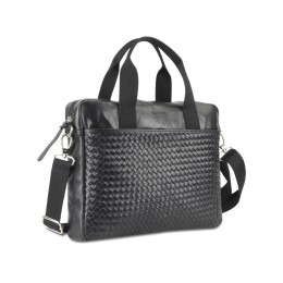 Сумка Mano "Don Luca", натуральная кожа в черном цвете, 37 х 27 х 6 см