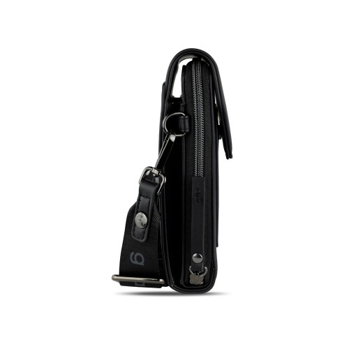 Сумка наплечная BUGATTI АЛМАТА | ALMATA, чёрная, полиуретан, 11х4х19 см