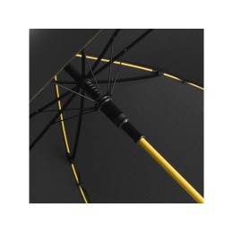 Зонт-трость 1084 Colorline с цветными спицами и куполом из переработанного пластика, черный/желтый