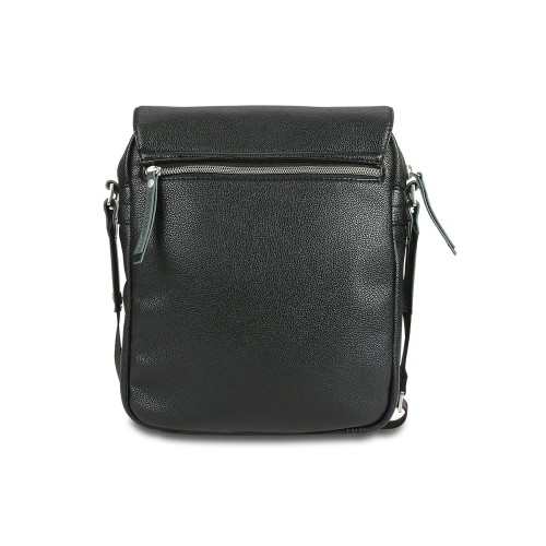 Сумка наплечная BUGATTI МОТОБАЙК D | MOTO D, чёрная, полиуретан, 25х8х30 см, 4 л