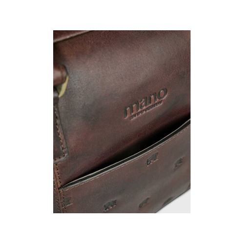 Сумка Mano "Don Leon", натуральная кожа в коричневом цвете, 41 х 29,5 х 8,5 см