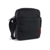 Сумка наплечная мужская BUGATTI КЛАРК | CLARK, чёрная, воловья кожа/полиэстер, 18х5,5х20 см, 2 л
