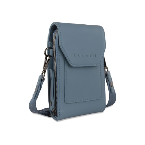 Сумка наплечная BUGATTI АЛМАТА | ALMATA, голубая, полиуретан, 11х4х19 см
