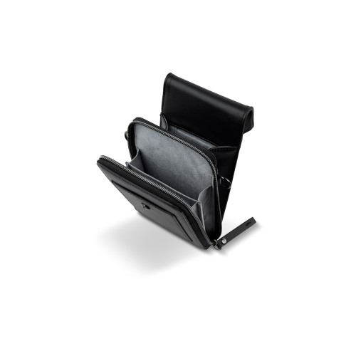 Сумка наплечная BUGATTI АЛМАТА | ALMATA, чёрная, полиуретан, 11х4х19 см