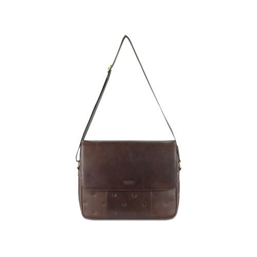 Сумка через плечо Mano "Don Leon", натуральная кожа в коричневом цвете, 38 х 30 х 7 см