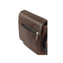 Сумка через плечо Mano "Don Valentino", натуральная кожа в коричневом цвете, 21 х 25 х 5 см