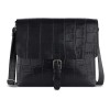 Сумка-мессенджер мужская BUGATTI НЕВИО | NEVIO, чёрная, воловья кожа/хлопок, 30,5х7х25 см, 5 л