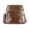 Сумка через плечо Mano "Don Luca", натуральная кожа в коньячном цвете, 23 х 26,5 х 4,5 см