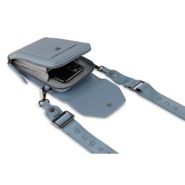 Сумка наплечная BUGATTI АЛМАТА | ALMATA, голубая, полиуретан, 11х4х19 см