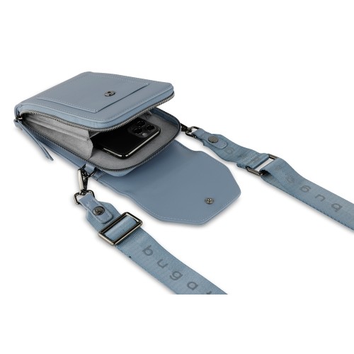 Сумка наплечная BUGATTI АЛМАТА | ALMATA, голубая, полиуретан, 11х4х19 см