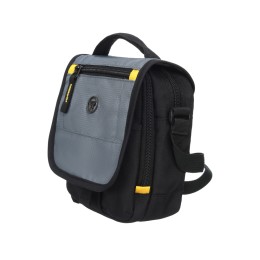 Сумка наплечная TORBER, черный/серый, полиэстер/добби, 15х5х22 см