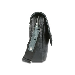 Сумка наплечная BUGATTI МОТОБАЙК D | MOTO D, чёрная, полиуретан, 18х6х24 см, 2 л