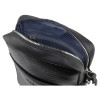Сумка наплечная мужская BUGATTI КОМЕТА | COMET, чёрная, воловья кожа/полиэстер, 17х4,7х21 см