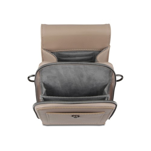 Сумка наплечная BUGATTI АЛМАТА | ALMATA, песочная, полиуретан, 11х4х19 см